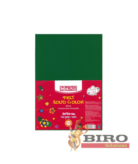 Fetru, 20x30cm, 180g/m2, verde intens, 10 foi, MAXI